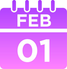 02-February - 01 Glyph Gradient Icon pictogram symbol visual illustration