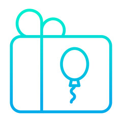 Outline gradient Balloon Gift icon