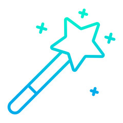 Outline gradient Magic wand icon