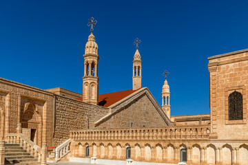 Fototapeta na wymiar Architectural details of Mor Gabriel Deyrulumur Monastry. It is the oldest surviving Syriac Orthodox monastery in the world.