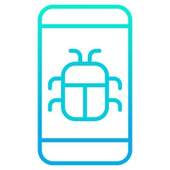 Outline gradient Mobile Bug icon