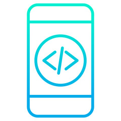 Outline gradient Phone Coding icon