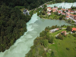 Most na Soči, Slovenia - drone footage.