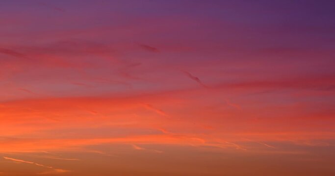 Detail of orange and red sunset clouds.