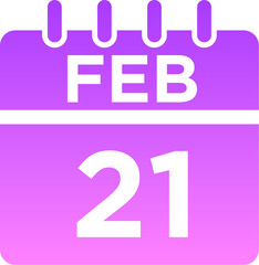 02-February - 21 Glyph Gradient Icon pictogram symbol visual illustration