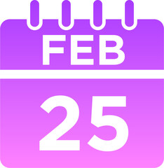 02-February - 25 Glyph Gradient Icon pictogram symbol visual illustration