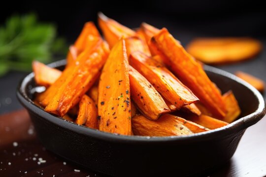 Close-up Of A Single Sweet Potato Fry