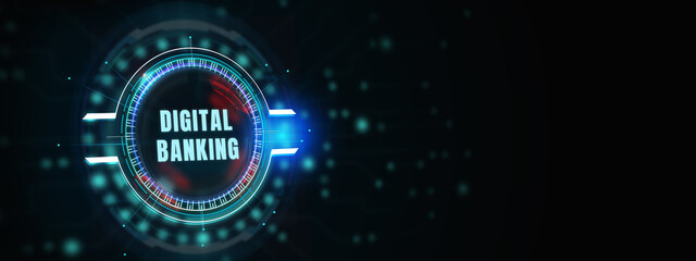 Digital bank. Online banking and transaction concept.  3d illustration