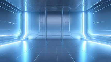 Modern Future cement floor and wall background technology interior concept. ai generative