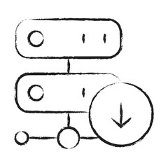 Hand drawn Download Server Icon