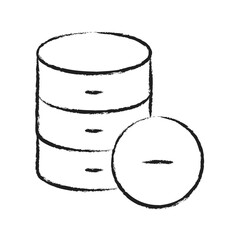 Hand drawn Remove Database Icon