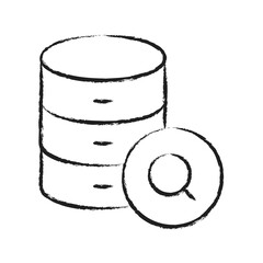 Hand drawn Search Database Icon