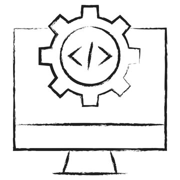 Hand drawn Code development icon