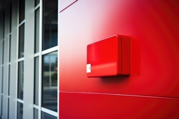 fire alarm on the wall of a modern building