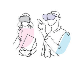 Line art vector of Robots. Artificial Intelligence concept. Isolated vector with transparent background.Ai world ilustration. An era of artificial intelligence line art depiction