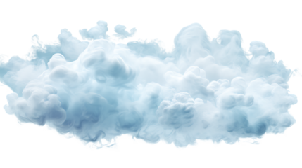 Soft Cloud Shapes in Calm Atmosphere Isolated on Transparent or White Background, PNG