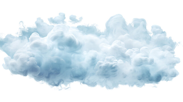 Soft Cloud Shapes in Calm Atmosphere Isolated on Transparent or White Background, PNG