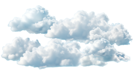 Cumulus Clouds on Transparent Background Isolated on Transparent or White Background, PNG