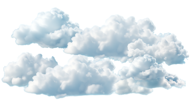 Cumulus Clouds on Transparent Background Isolated on Transparent or White Background, PNG