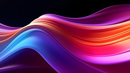 Abstract Background with Bright Colorful Ribbon in Neon Colors