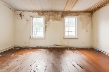 Fototapeta premium room with walls marked with old water damage