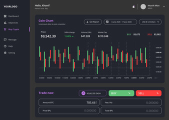 Cryptocurrency Trade Dark, Crypto Exchange and Trading Admin Dashboard  UI Kit App Software Template