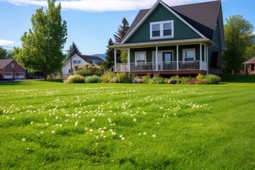 sustainable lawn filled with clover instead of grass