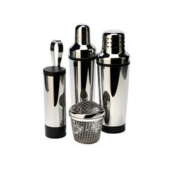 Cocktail Shaker Set Isolated on Transparent or White Background, PNG