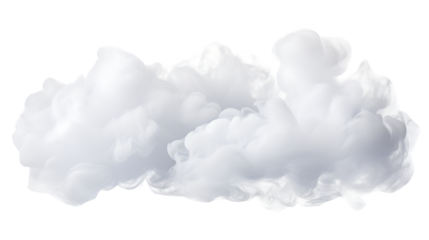 Moving Cloud Shapes Isolated on Transparent or White Background, PNG