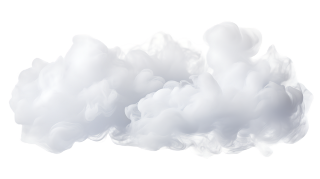 Moving Cloud Shapes Isolated on Transparent or White Background, PNG