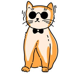 Cute cat expression sticker