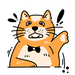 Cute cat expression sticker
