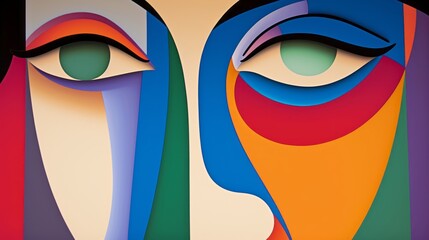 Colorful Tears: A simplistic figure with abstract, colorful shapes flowing downward as tears, representing the beauty and validity in expressing emotions without detailed facial features