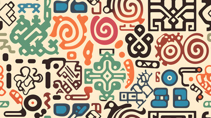 seamless pattern with a set of elements, Generative Ai
