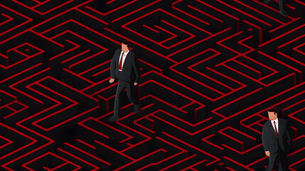 abstract background with maze, seamless pattern, Generative Ai