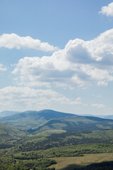 beautiful scenic nature dense forest on the mountains sky travel hiking