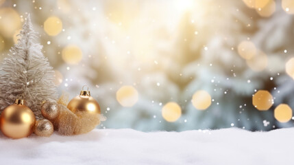 Naklejka na ściany i meble Christmas and New Year holidays background with Snow in vintage style. Happy new year.AI Generative