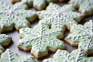 Yummy Christmas cookies with star shape. Xmas sweet food. Generative AI