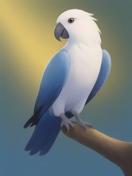 parrot comic art illustration style