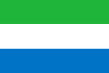 Flag of Sierra Leone.National symbols of Sierra Leone. Icon of Sierra Leone.