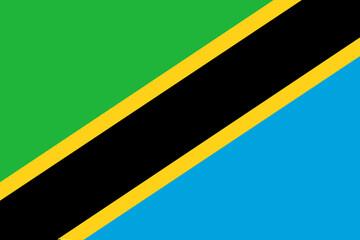 Flag of Tanzania.National symbols of Tanzania. Icon of Tanzania.