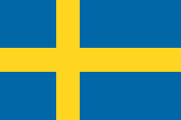Flag of Sweden.National symbols of Sweden. Icon of Sweden. - obrazy, fototapety, plakaty