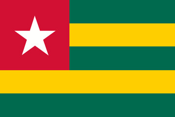Flag of Togo.National symbols of Togo. Icon of Togo. - obrazy, fototapety, plakaty