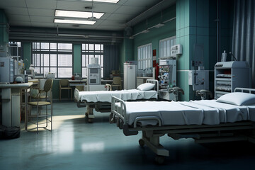 a ward in a hospital without patients..