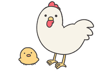 にわとりとひよこ