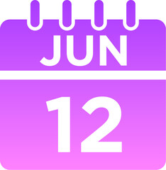 06-June - 12 Glyph Gradient Icon pictogram symbol visual illustration