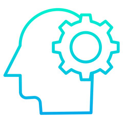 Outline Gradient  Human Mind setting icon