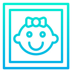 Outline Gradient baby face icon