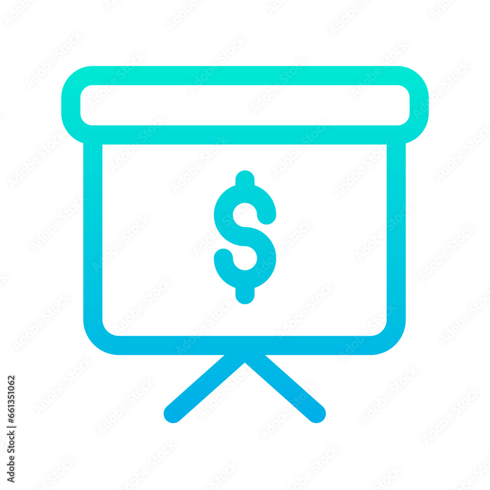 Wall mural outline gradient dollar presentation icon