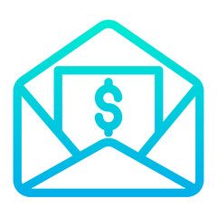 Outline Gradient Dollar Message icon